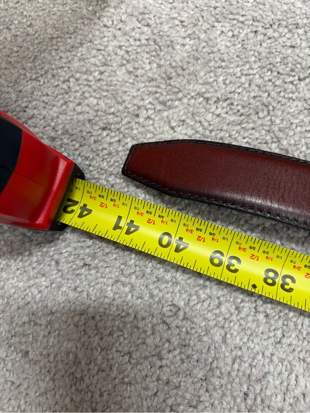 J. Crew Factory Burnished Brown Leather Dress Belt with Silver Buckle